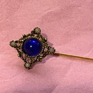 Vintage Blue Gem Stick Pin Hat Pin